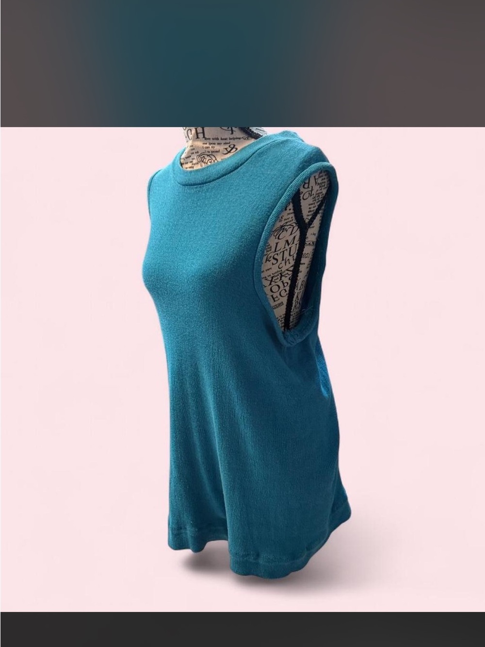 Sleeveless Knit Swim Coverup in Teal Blue